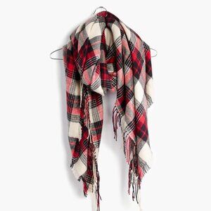 Madewell Plaid Cozyweave Wrap Scarf in Red Plaid NWOT!